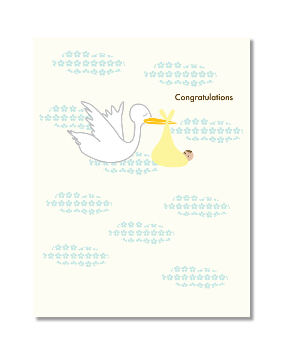 Congrats Stork Greeting Card