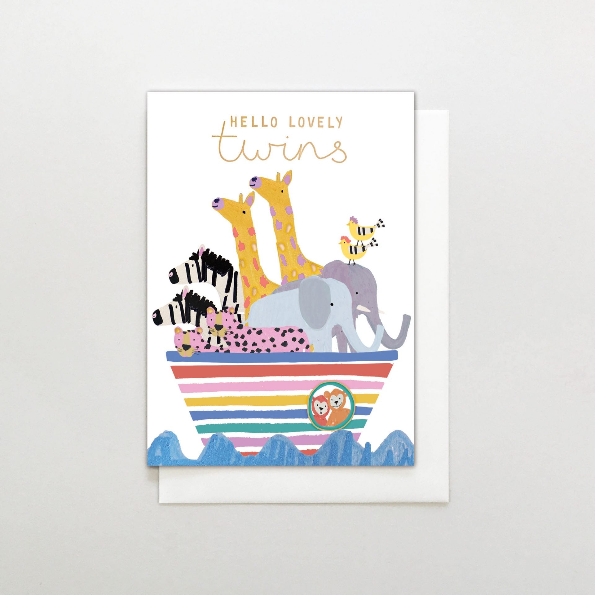 Hello Lovely Twins Greeting Card