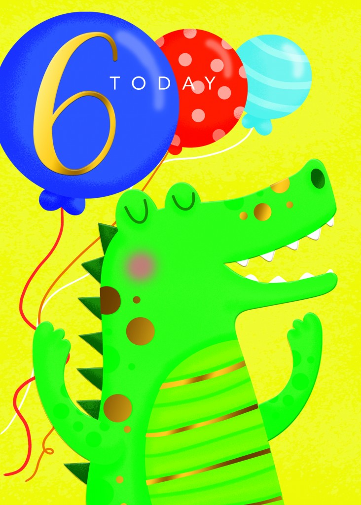 6 Today Crocodile Greeting Card
