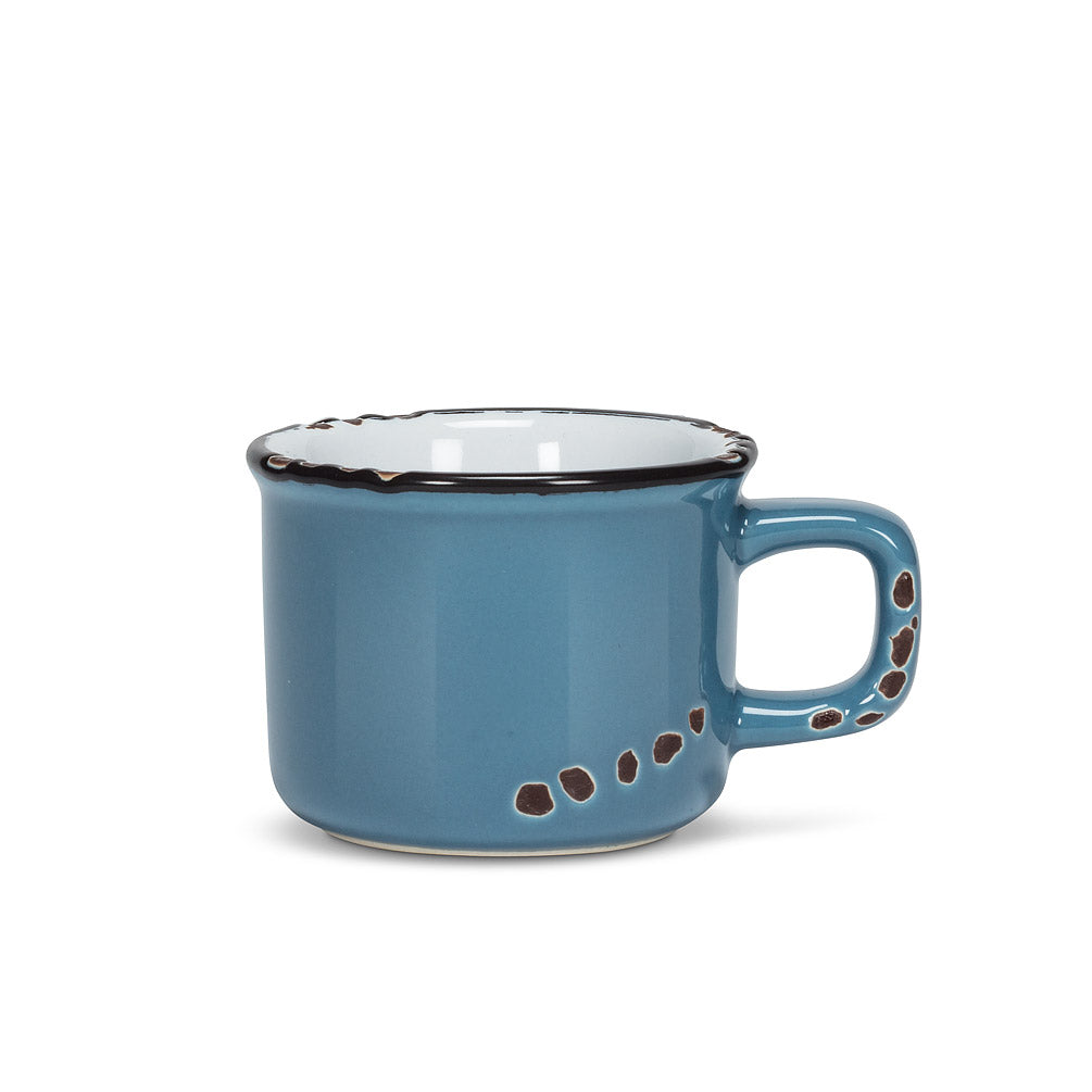 Enamel Look Espresso Mug - Blue