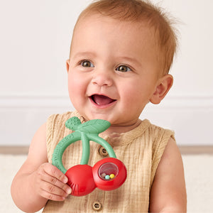 Bitzy Shake - Silicone Teether with Rattle: Cherries