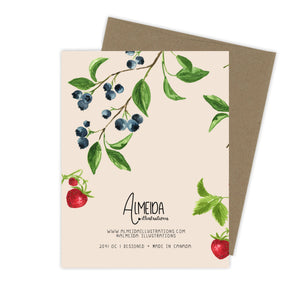 Berry Thanks Card: White