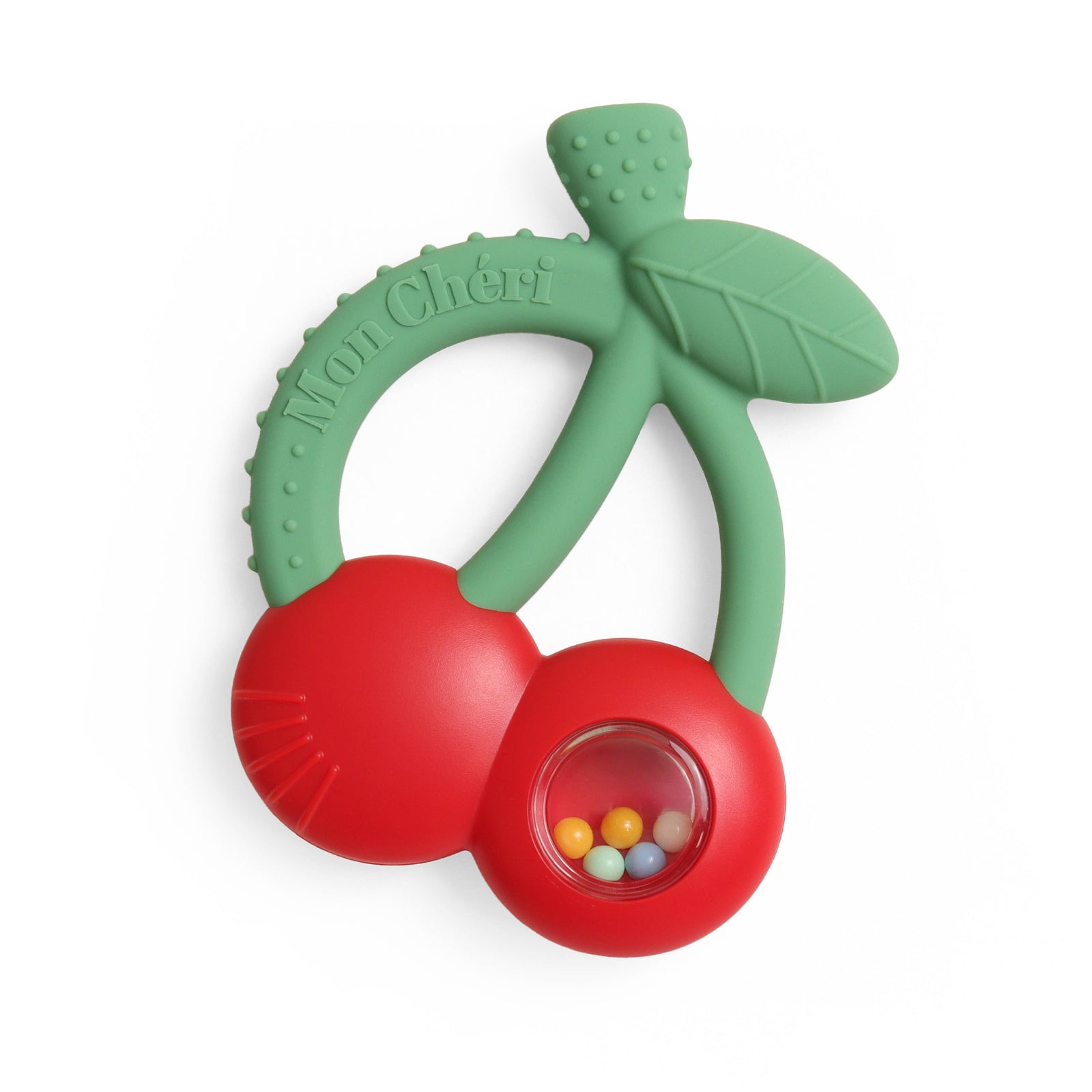 Bitzy Shake - Silicone Teether with Rattle: Cherries