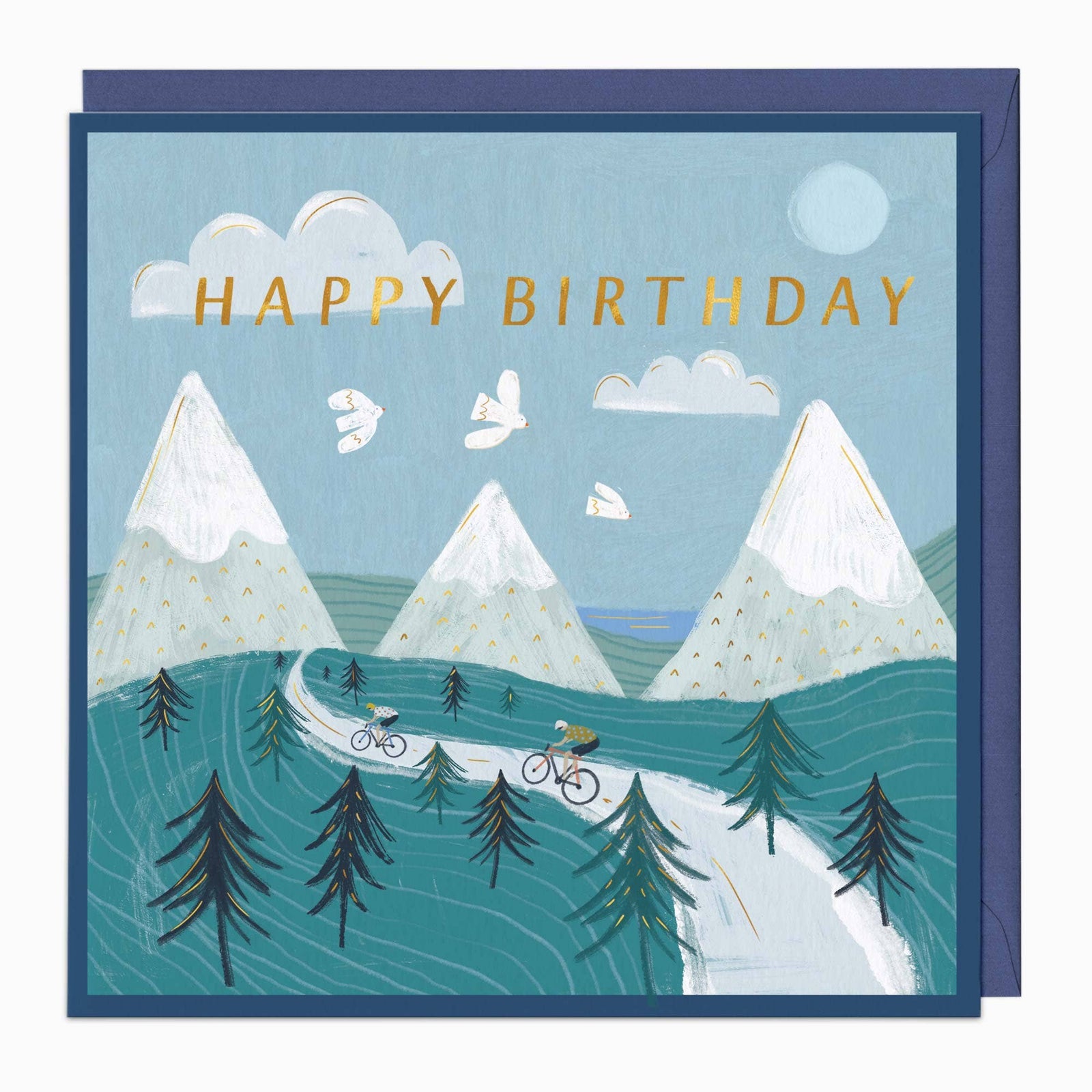 Cycling in the Mountains Birthday Card