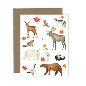 Canada Eh! Card | Canadian Animals: White