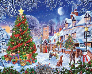 Village Christmas Tree (1287pz) - 1000 Piece Jigsaw Puzzle