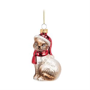 Sitting Cat with Hat Ornament