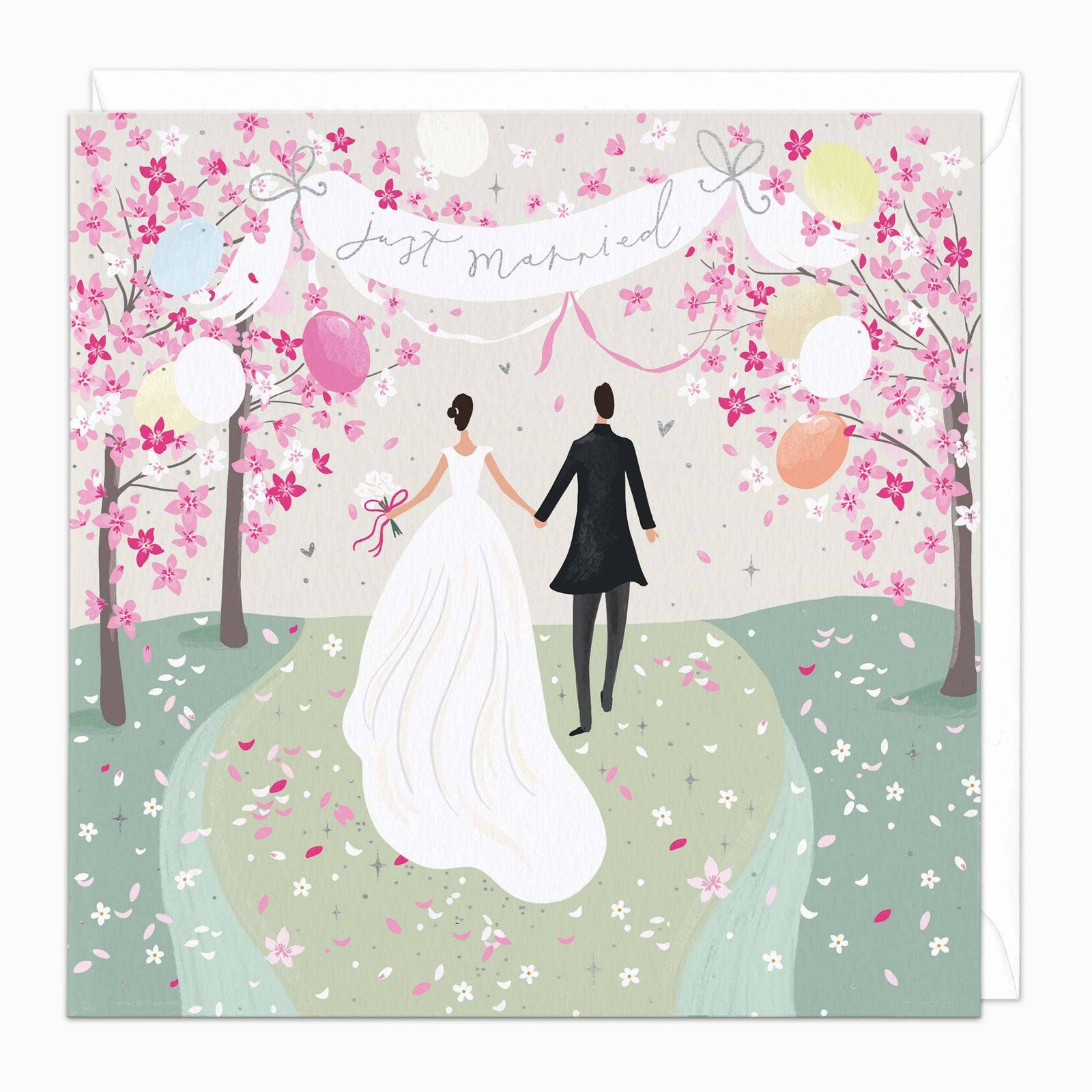 Blossom Trees Just Married Card