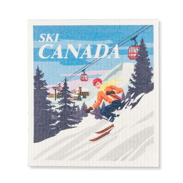 Graphic Ski Canada Dishcloth