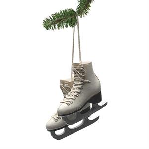 PAIR IVORY FIG SKATES ORN