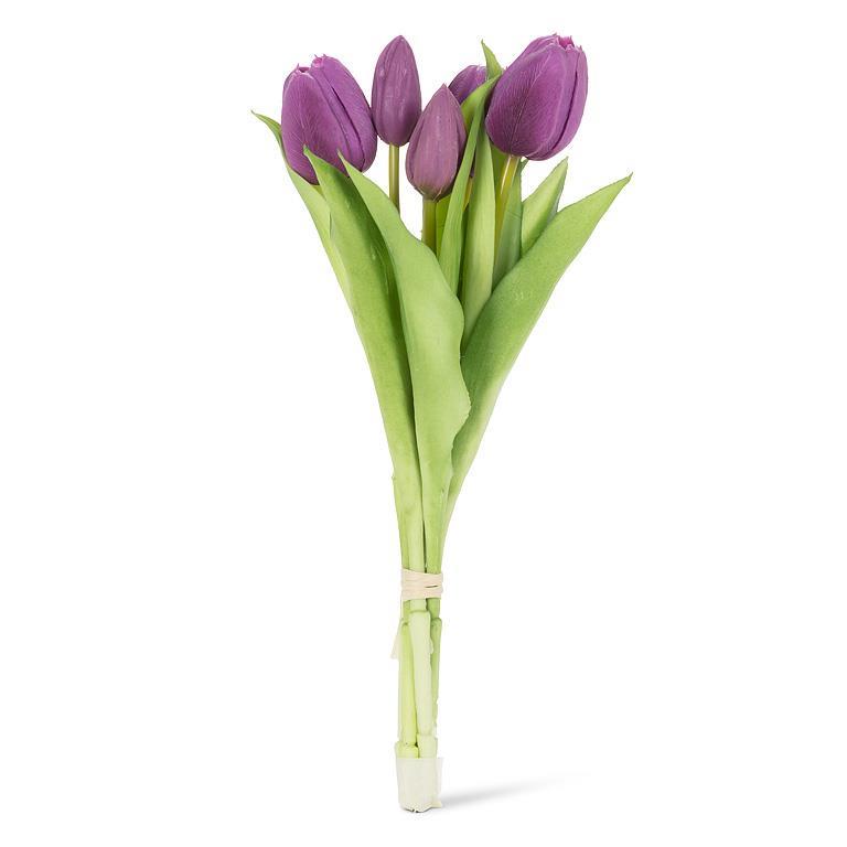 Purple Lifelike 5 Stem Tulip
