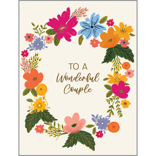Flower Wreath Anniversary Card