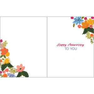 Flower Wreath Anniversary Card