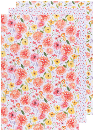 Cottage Floral Bakers Floursack Dishtowels (Set of 3)
