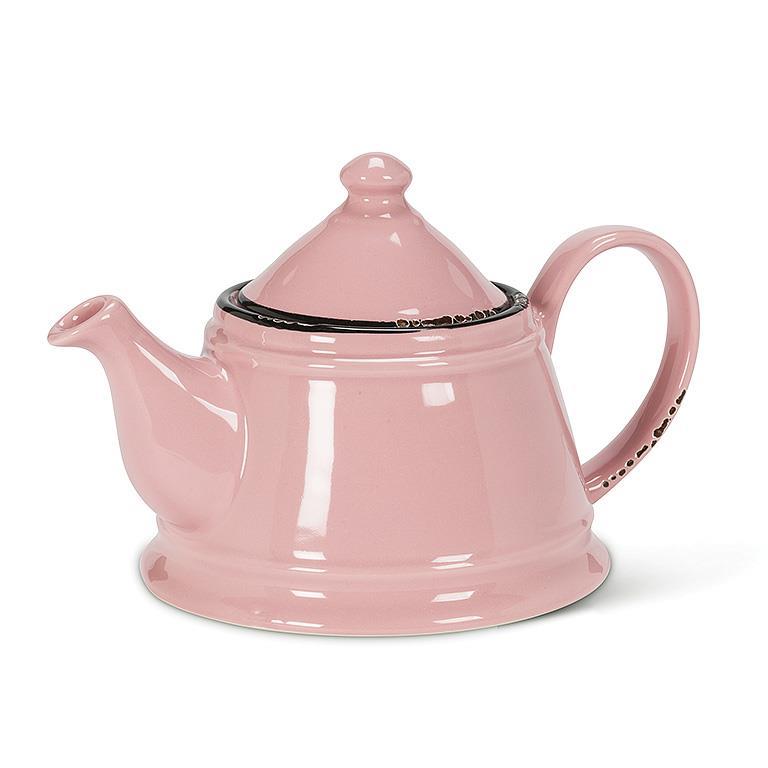 Enamel Look Teapot - Pink