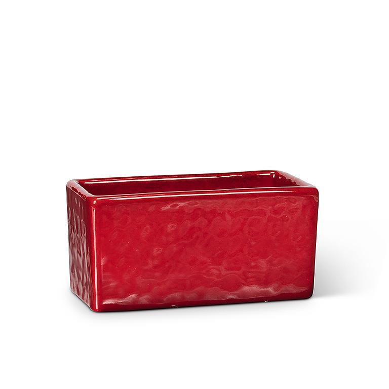 Small Rectangular Red Planter