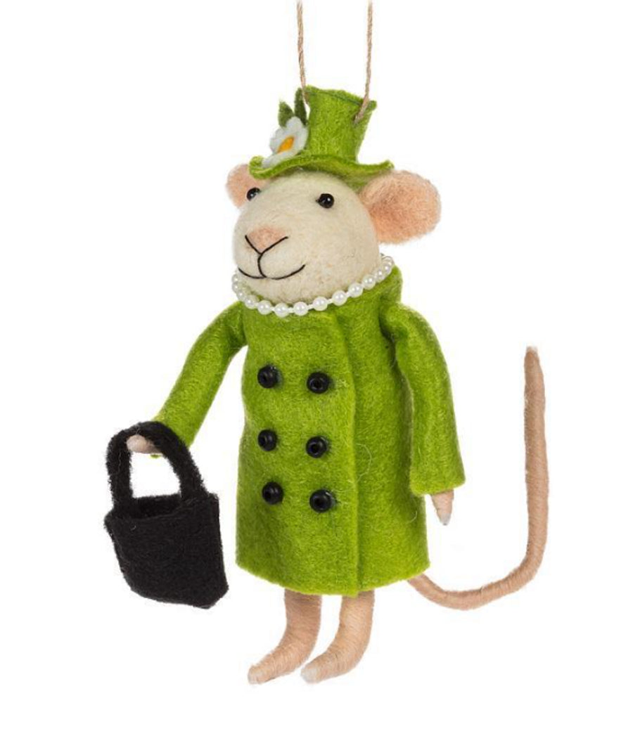QUEEN MOUSE ORNAMENT GREEN