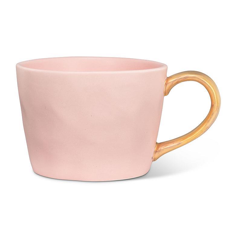 Matte Cup with Gold Handle - Pink