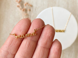Simple Mama Necklace: Silver Uppercase Mama