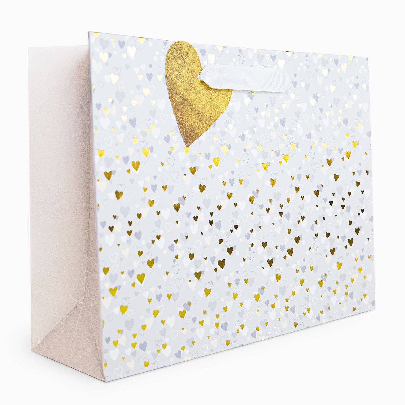Tiny Hearts Gold Medium Gift Bag