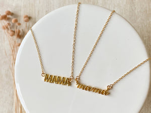 Simple Mama Necklace: Silver Uppercase Mama