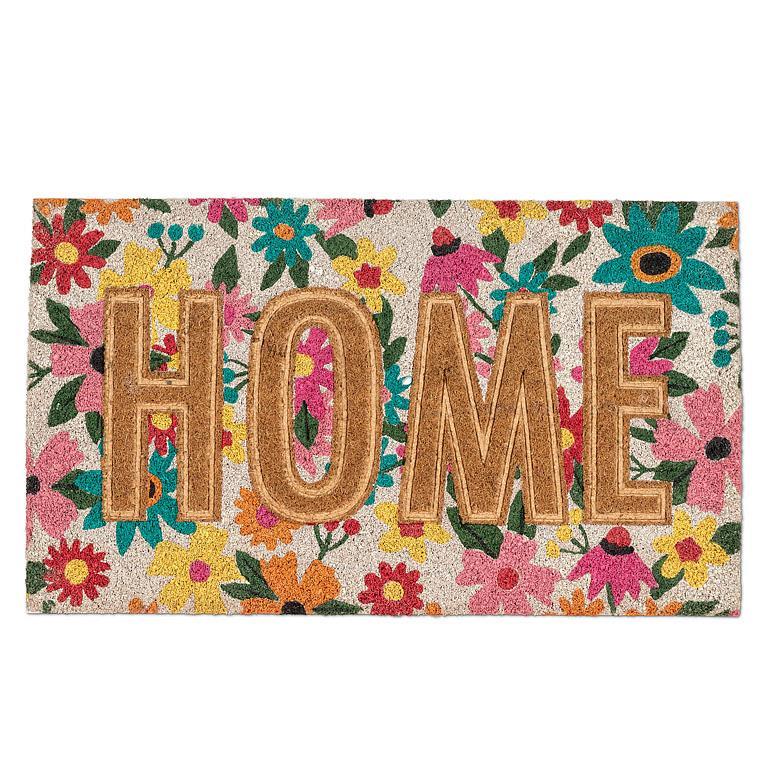 Floral Pressed HOME Doormat