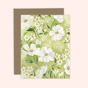 Garden Greens and Daisies Card | Everyday Card: Kraft