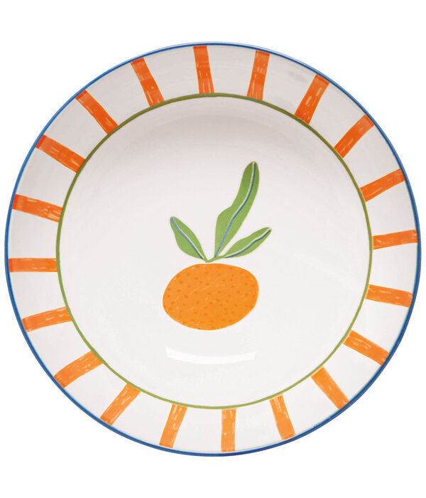 DANICA STRIPED BOWL WITH ORANGE PATTERN