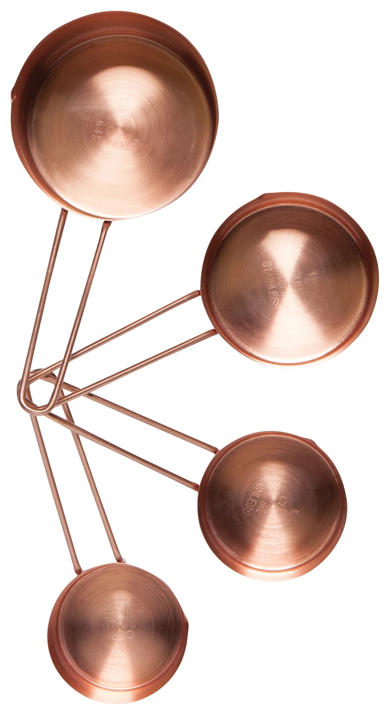 Rose Gold Stainless Steel Measuring Cups (Set of 4)
