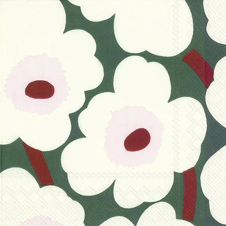 MARIMEKKO PAPER LUNCH NAPKINS - UNIKKO GREEN CREAM