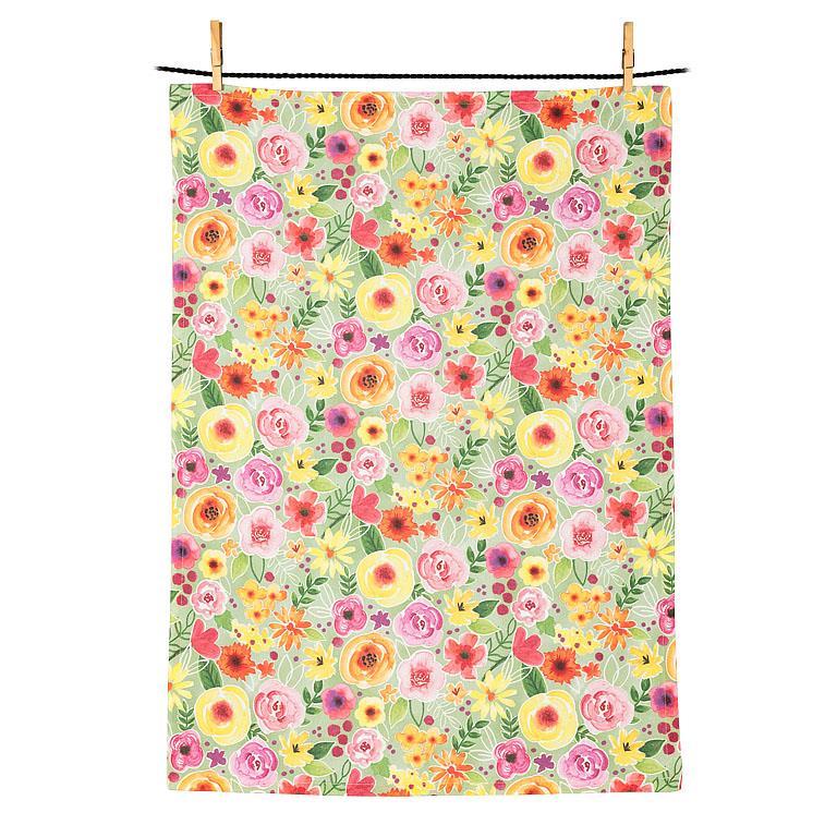 Bright Floral Kitchen Towel