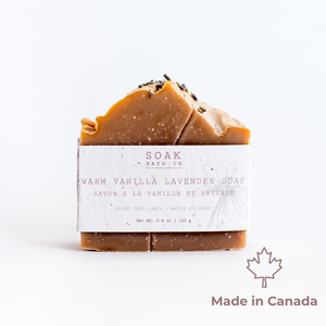 Warm Vanilla Lavender Soap Bar - Canadian. Handmade
