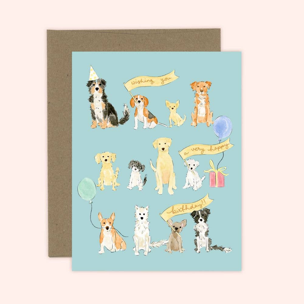 Wishing you a Happy Birthday Dog Lover Card: Kraft