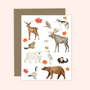 Canada Eh! Card | Canadian Animals: White