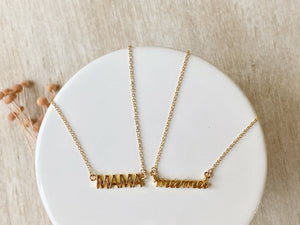 Simple Mama Necklace: Printed Uppercase Mama
