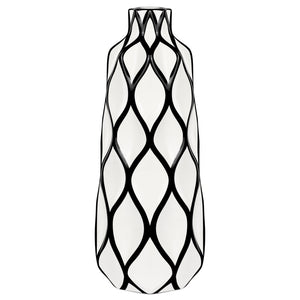 Abstract Lattice Outline 15.5h" Ceramic Vase