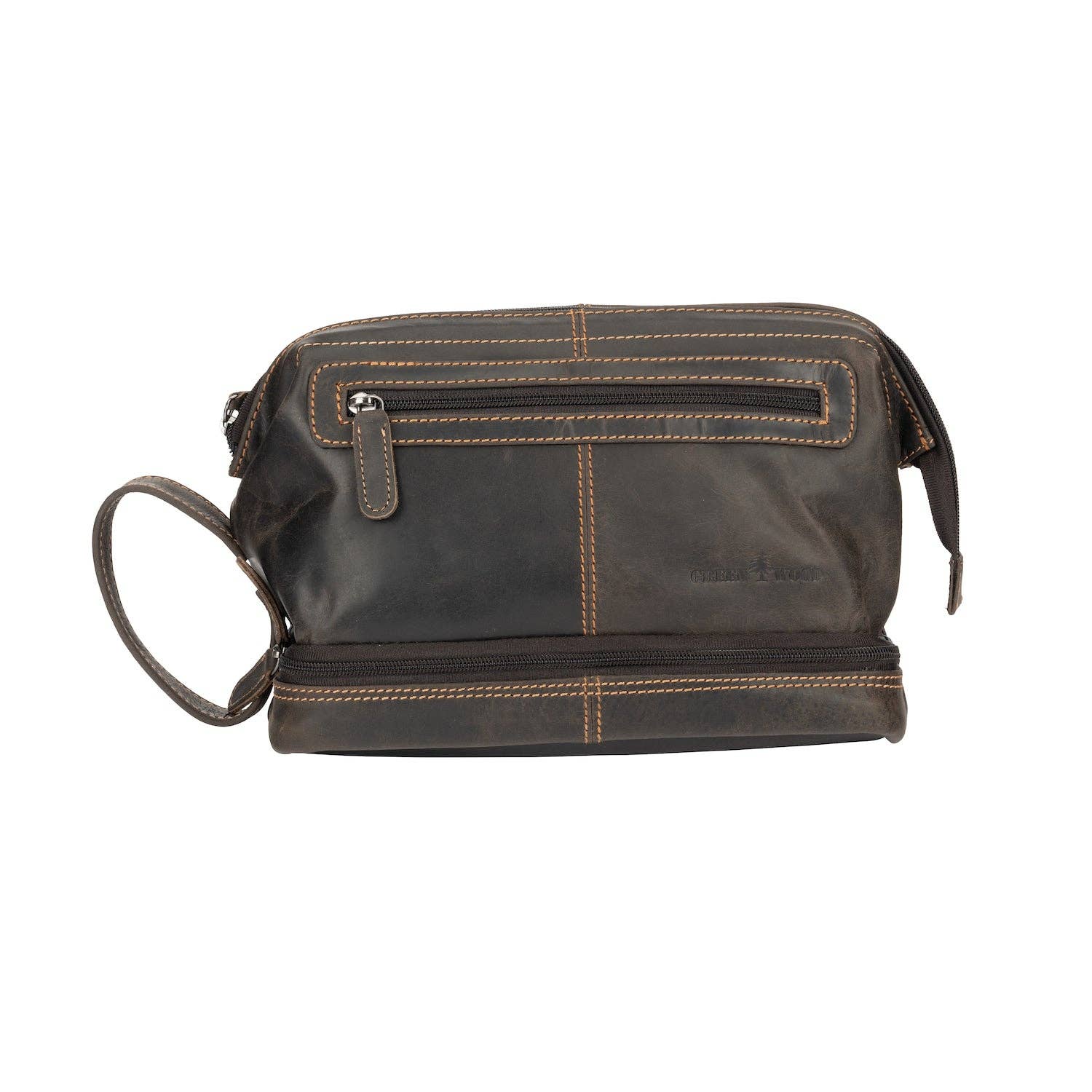 Napier Leather Toiletry Bag: Brown