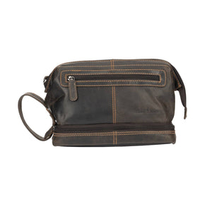 Napier Leather Toiletry Bag: Brown