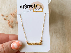 Simple Mama Necklace: Silver Uppercase Mama