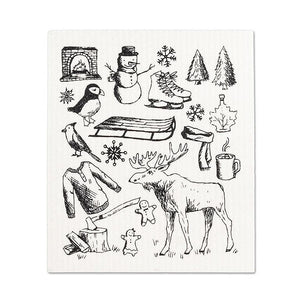 Winter Sketch Icon Dishcloths (Set of 2)