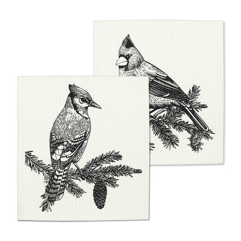 Winter Birds Dishcloths (Set of 2)