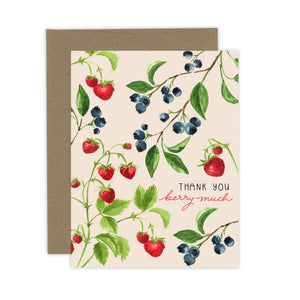Berry Thanks Card: White