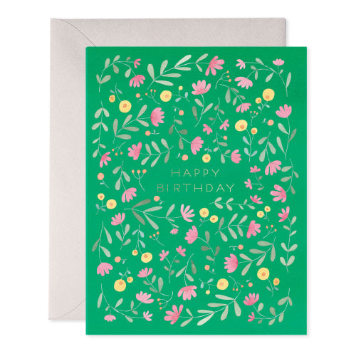 Green Floral Birthday