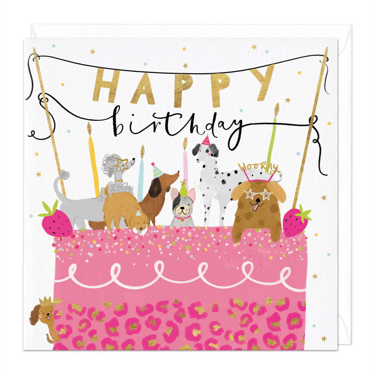 Party Dogs Cake Topper Birthday Card