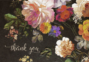 Midnight Floral Thank You Note Cards