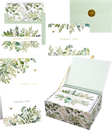 Eucalyptus Premium Thank You Note Cards