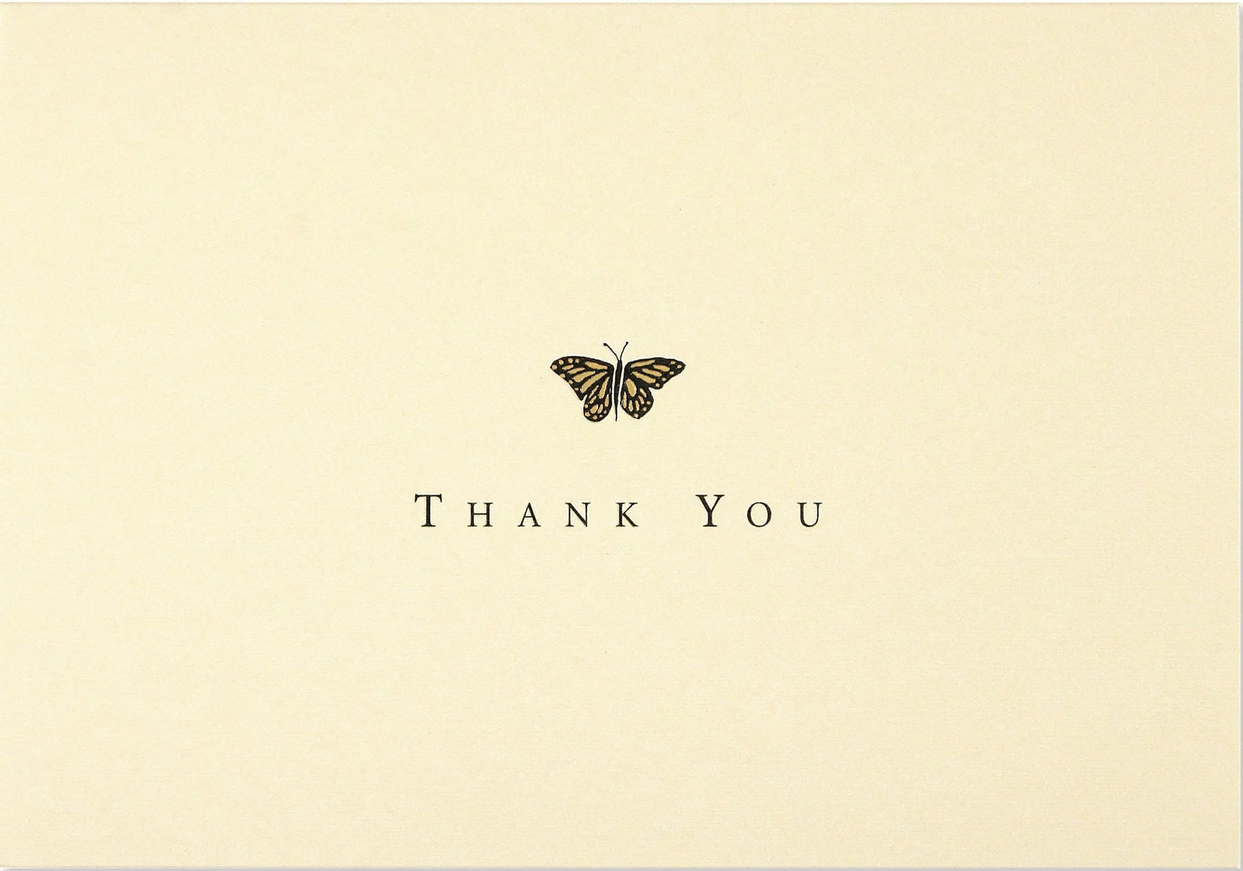 Gold Butterfly Thank You Note Cards