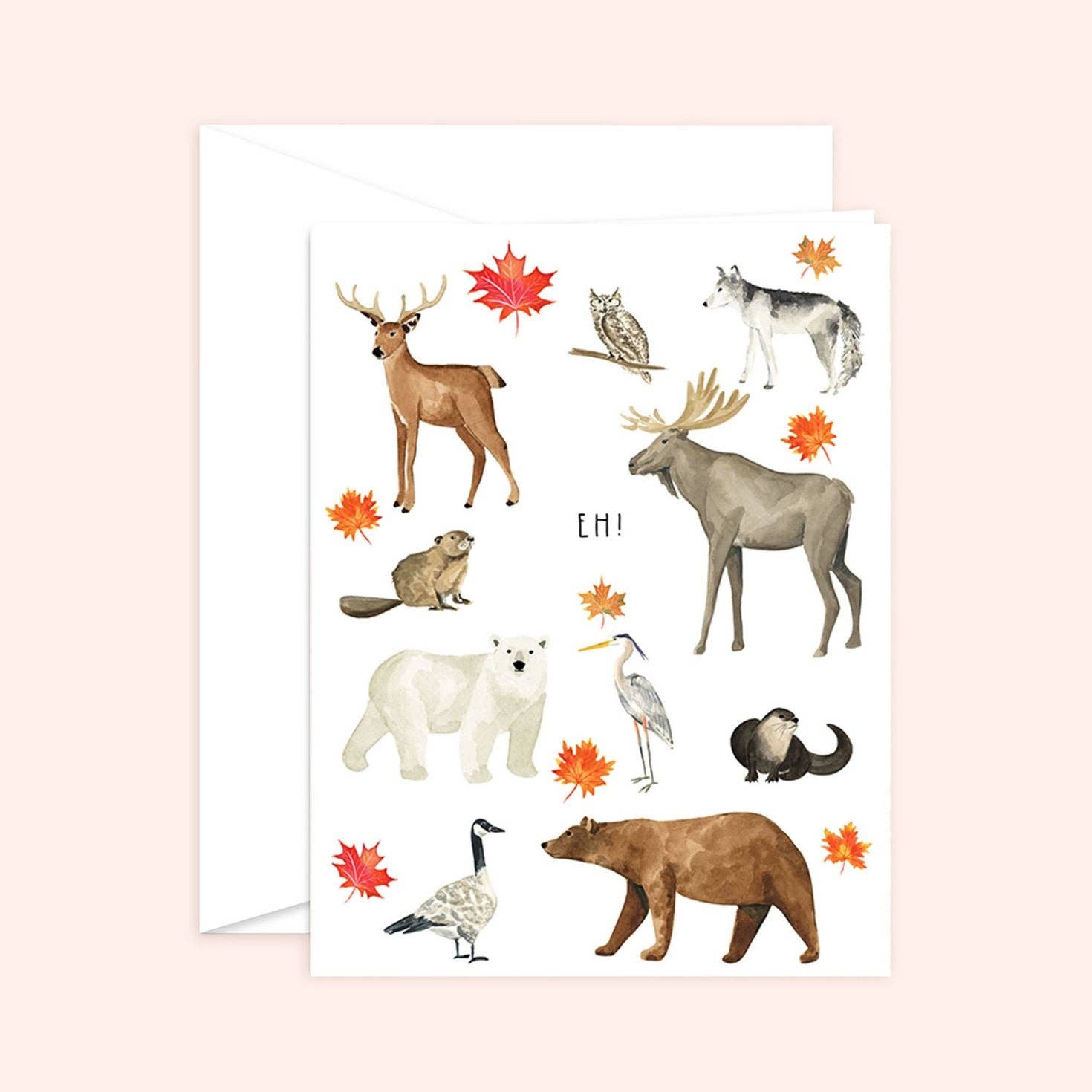 Canada Eh! Card | Canadian Animals: White