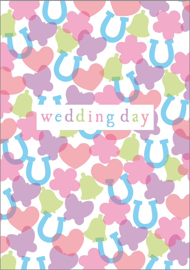 Wedding Day Hearts and Flowers Greeting Card