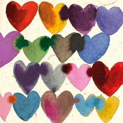 Inky Hearts Greeting Card